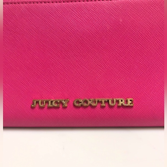 🆕🔥JUICY COUTURE REAL LEATHER&SUPER CHIC&TRENDY PRETTY PINK&GOLD HARDWARE NWOT - Picture 2 of 15